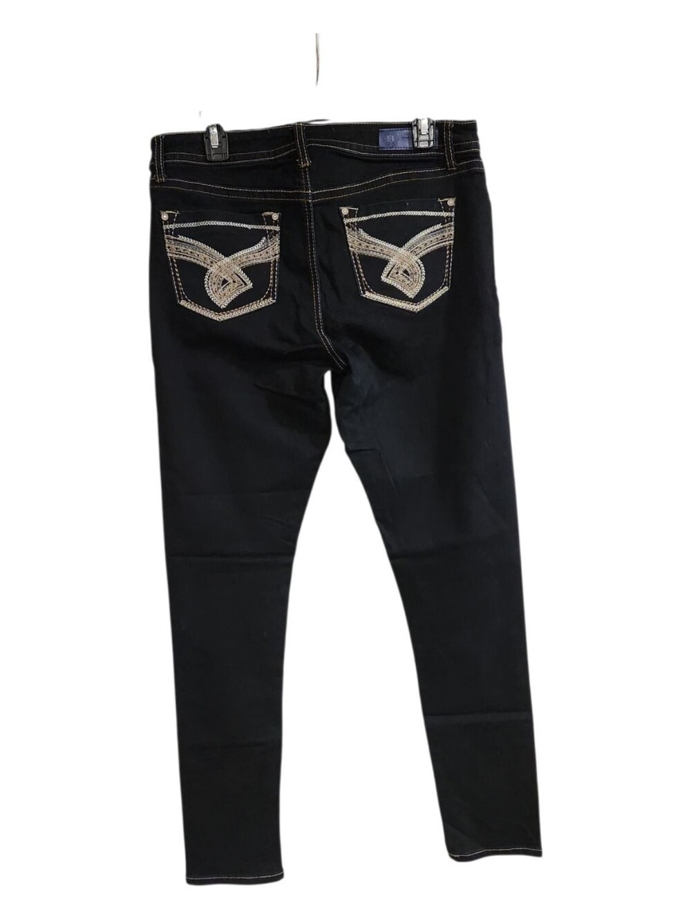 Hydraulic Tribeca Mid Rise Super Skinny Jeans Womens 12 Embroidered Pockets EUC